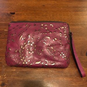 Patricia Nash Maroon Wristlet